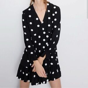 Zara Black and White Polka Dot Dress